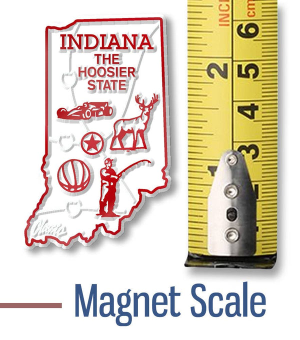 Indiana Small State Magnet - White/Red