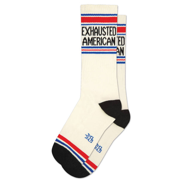 Exhausted American - Gym Crew Socks