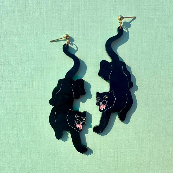 Black Panthers - Acrylic Earrings