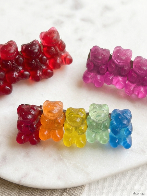 Gummy Bear Hair Clip Barrette - Red
