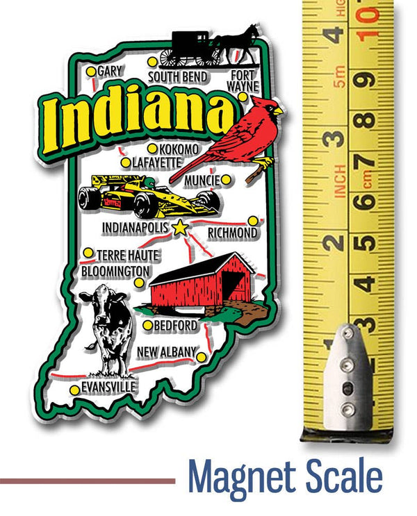 Indiana Jumbo State Magnet - White/Colorful