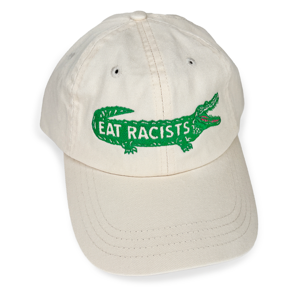 Eat Racists Cap - Tobacco White