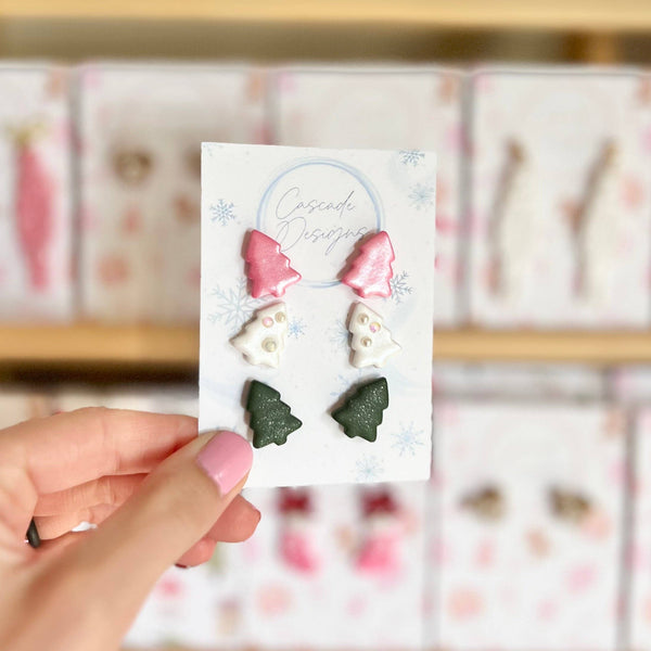 The Evergreen - Tree Clay Earring Studs