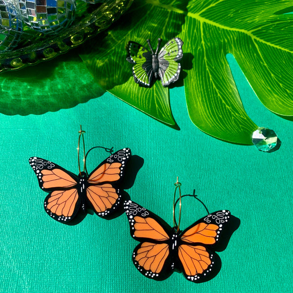 Monarch Butterflies - Acrylic Earrings