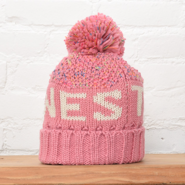 Midwest Alpine Beanie - Pink/Cream