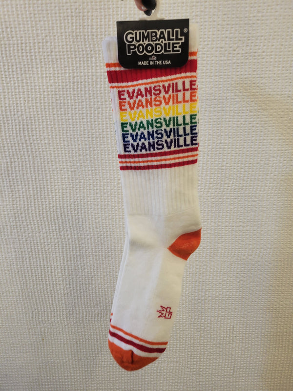 Evansville Rainbow - Gym Crew Socks