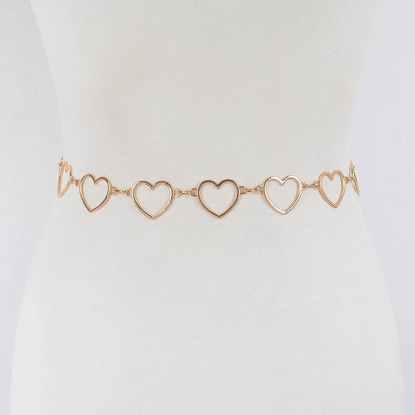 Heart Chain Belt - Gold