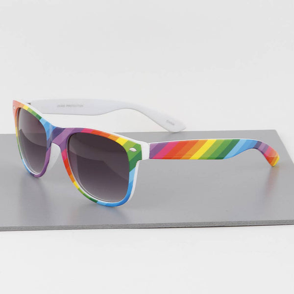 Rainbow Striped Sunglasses - Adult