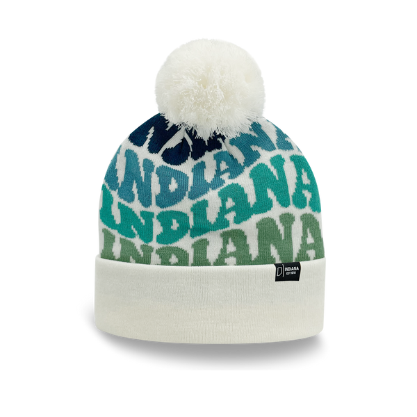 Indiana Pom Pom Beanie - Cool Colors