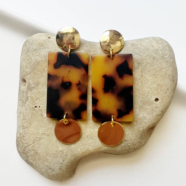 The Tyna - Tortoise Shell Earrings