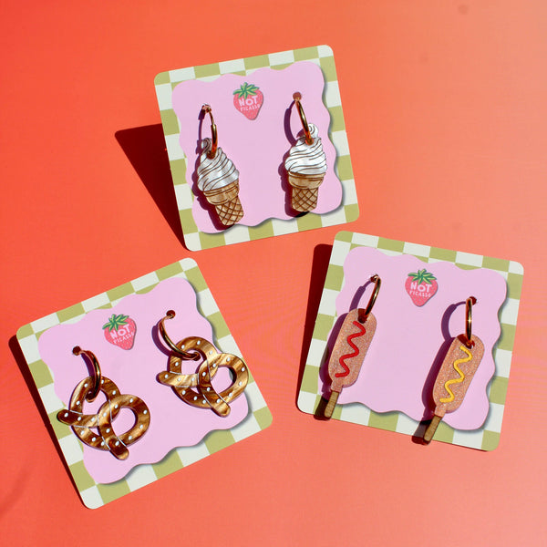 Corndogs - Acrylic Earrings