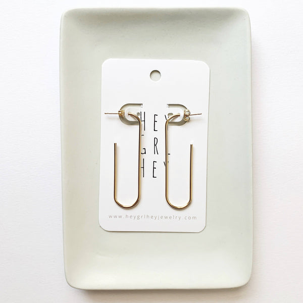 The Paperclip Hoop Earrings - Gold