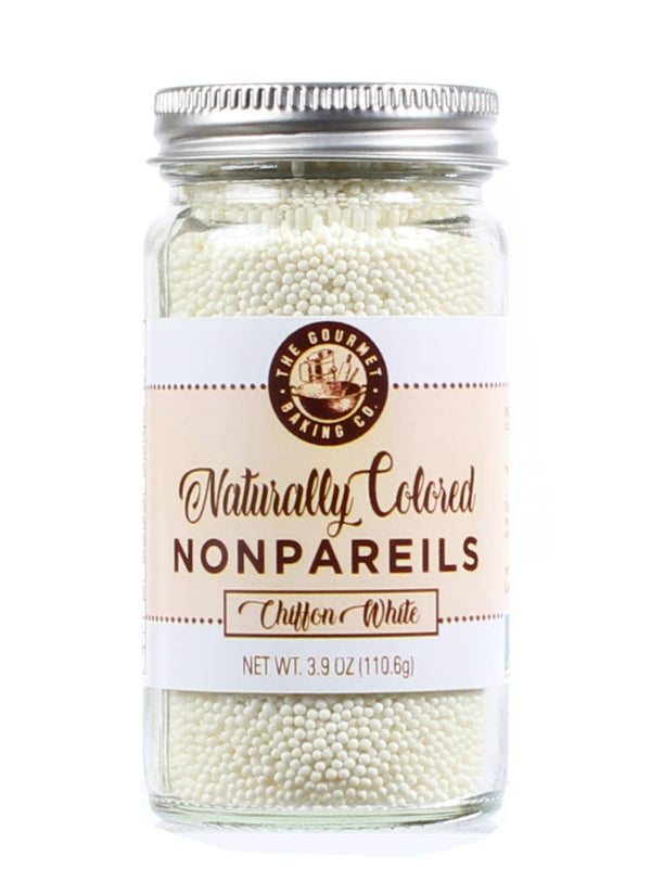 Naturally Colored Chiffon White Nonpareils - 3.9 oz.