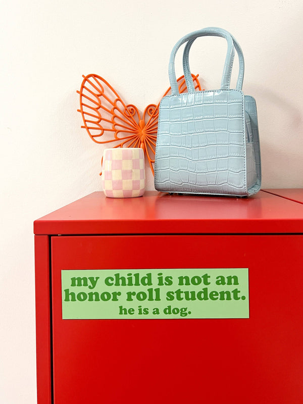 Honor Roll Dog Car Magnet - Green/Boy