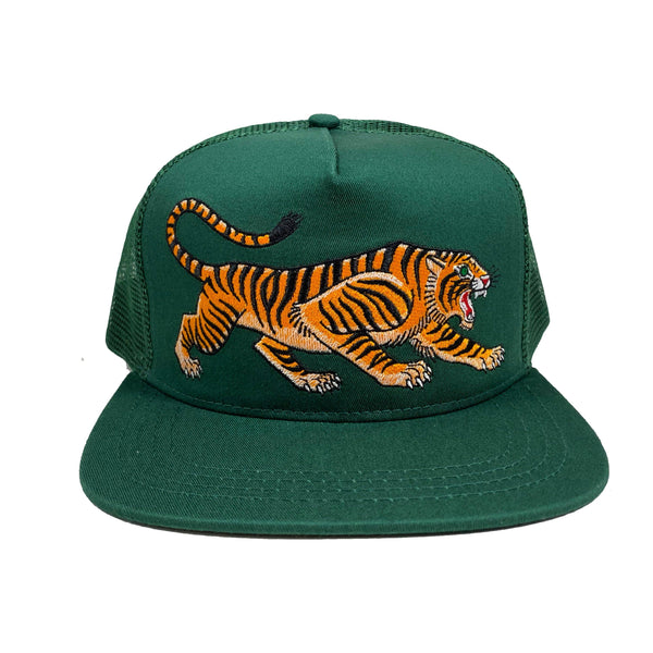 Tiger Traditional Tattoo - Green Trucker Hat