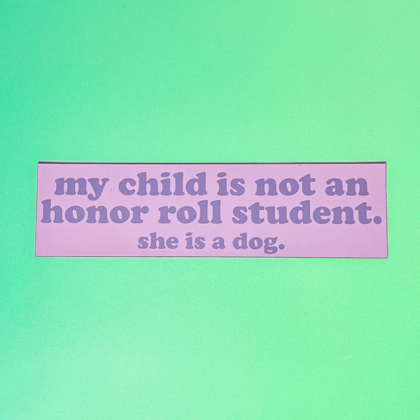Honor Roll Dog Car Magnet - Purple/Girl