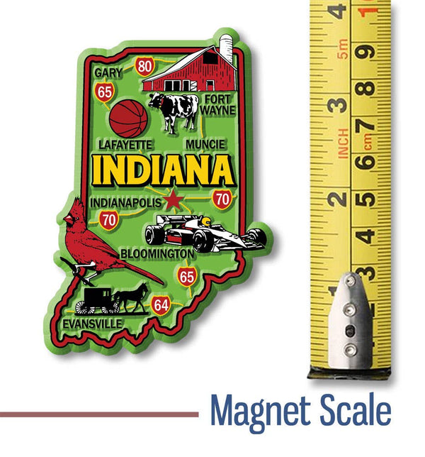 Indiana State Magnet - Green/Colorful
