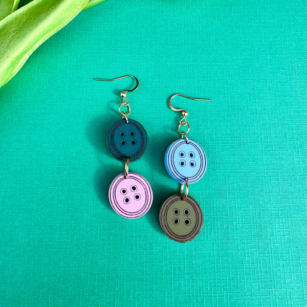 Buttons - Acrylic Earrings