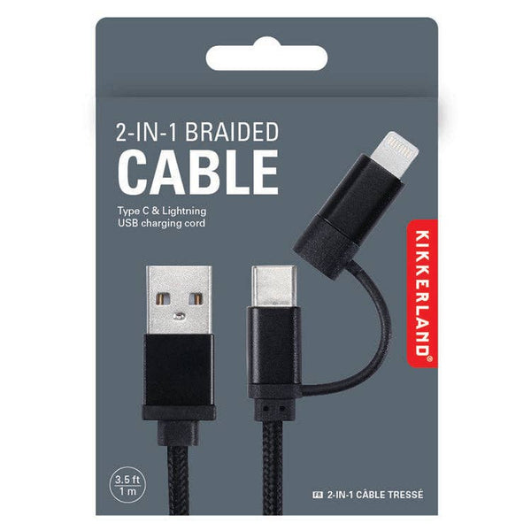 2-in-1 Braided Cable - Black