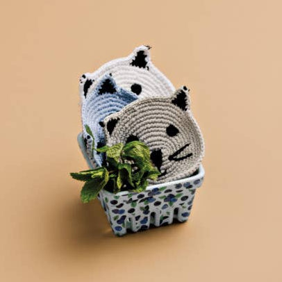 Meow & Furever Crochet Coasters - Set of 4