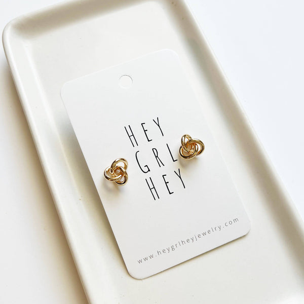 The Let’s Be Knotty - Brass Knot Earrings