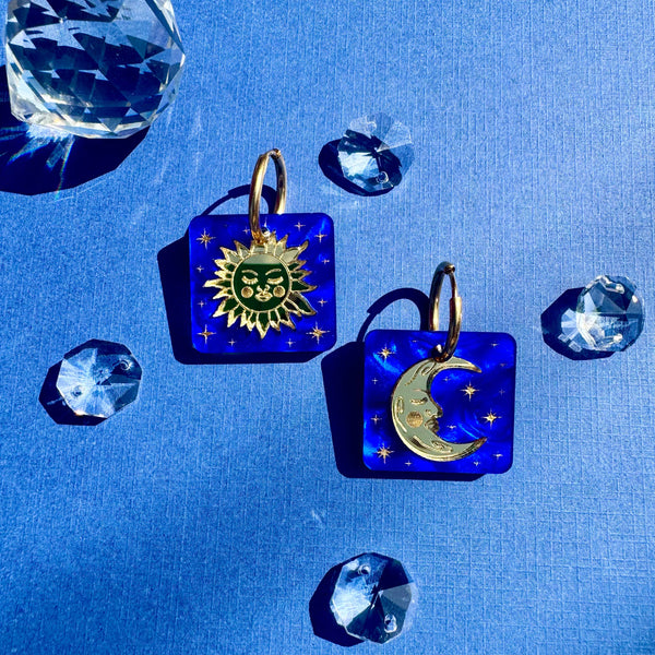 Sun and Moon Tiles - Acrylic Earrings