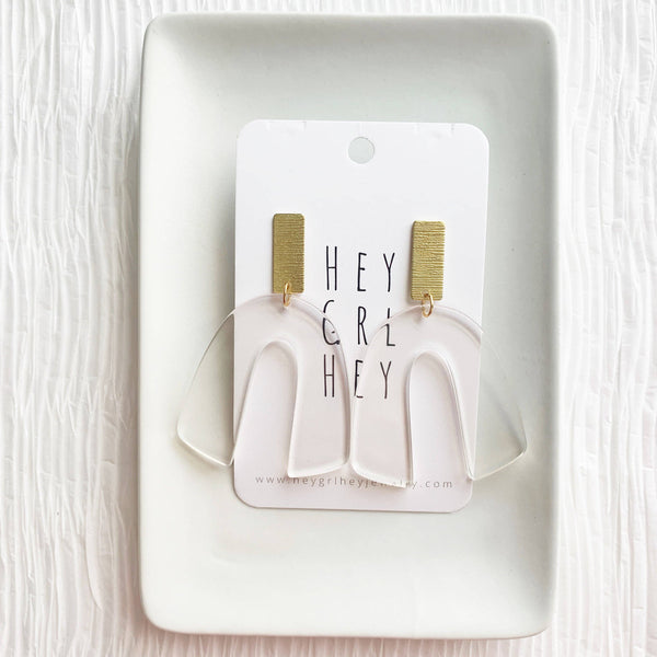 Clear Acrylic Arch Earrings