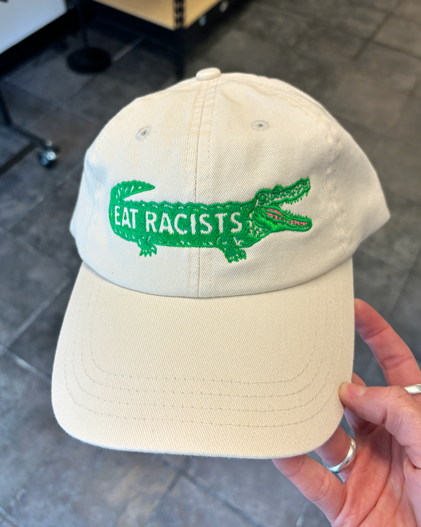 Eat Racists Cap - Tobacco White