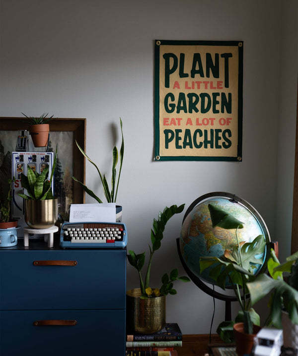 Plant A Little Garden Eat A Lot Of Peaches Camp Flag - John Prine x Oxford Pennant