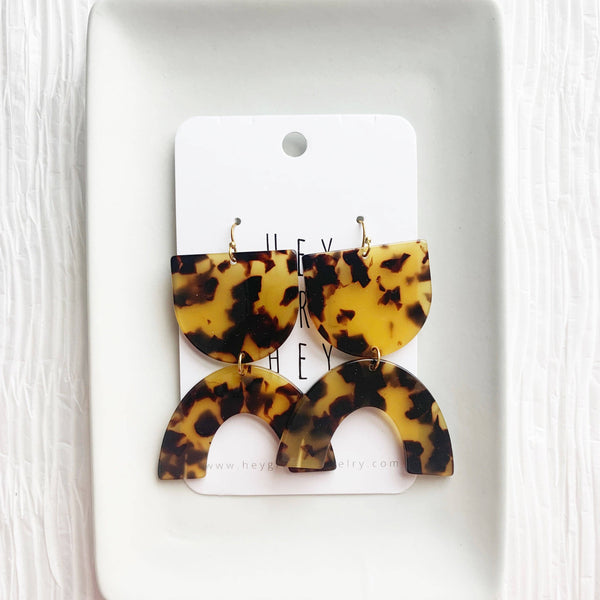 The Babe - Amber Tortoise Shell Earrings
