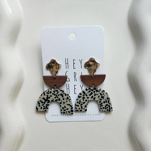 The Darla - Wood & Speckled Earrings
