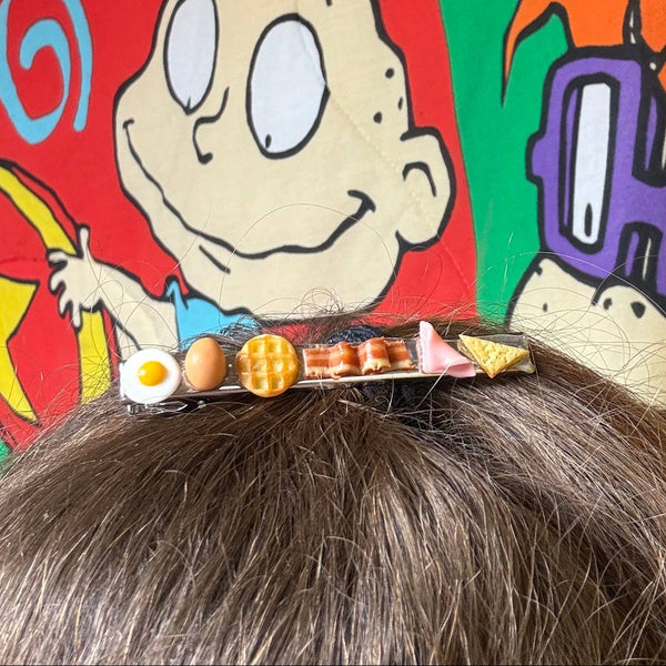 Upcycled Breakfast Hair Clip