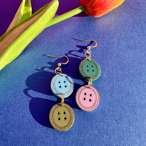 Buttons - Acrylic Earrings