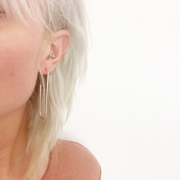 The Paperclip Hoop Earrings - Gold