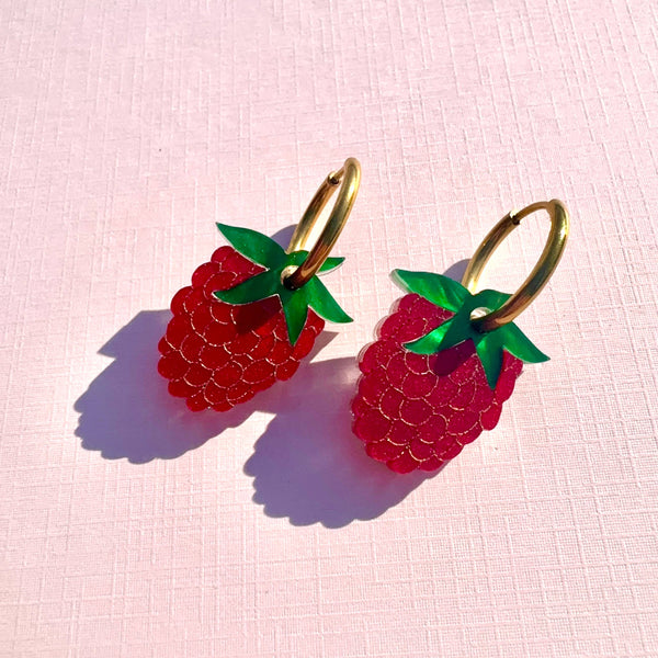 Raspberries - Acrylic Earrings