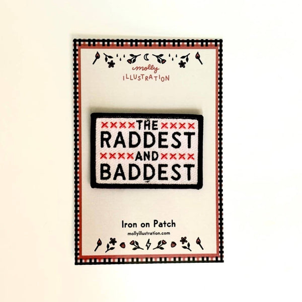 Raddest & Baddest - Vintage Style Embroidered Iron-On Patch