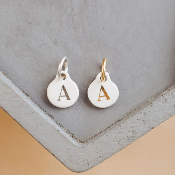 Charm Bar Ceramic Initial Charms - Gold/Silver