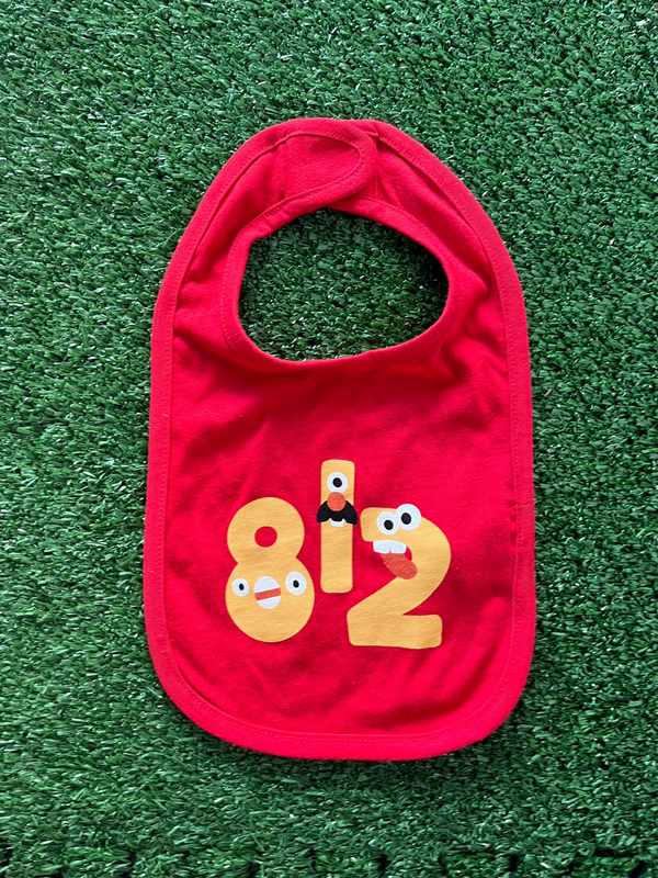 812 Funny Face Bib - Red