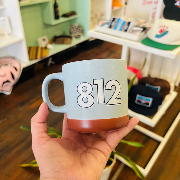 812 Speckled Mug - Powder Blue/Clay