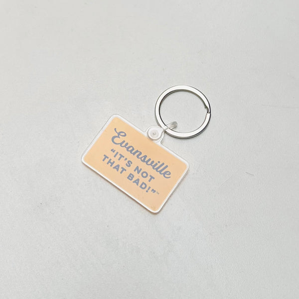 Evansville, It's Not That Bad Keychain - Gold/Navy