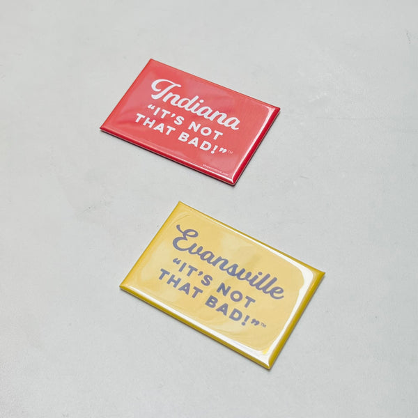 Evansville, It's Not That Bad! Rectangle Magnet - Gold/Navy