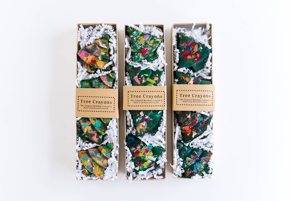 Rainbow Crayon Earth Day Tree Boxed Set of 4