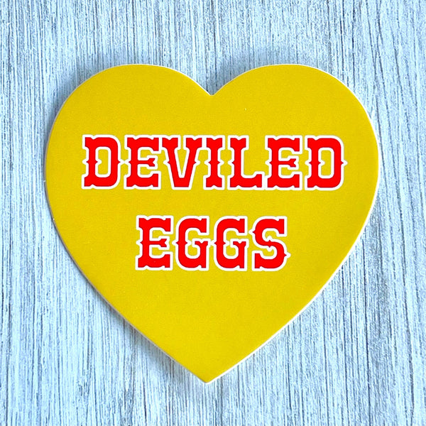 Deviled Eggs - Heart Shaped Sticker