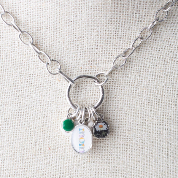 Charm Bar Organic Circle Necklace - Gold/Silver