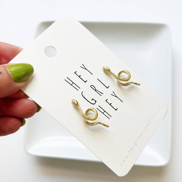 The Hissy Fit - Brass Snake Earrings
