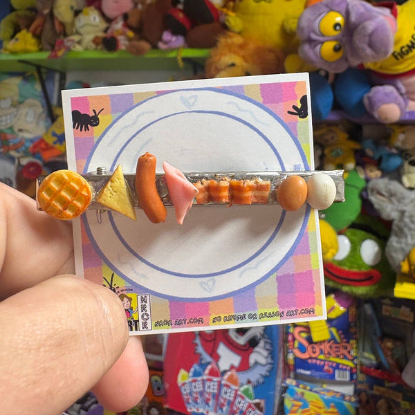 Upcycled Breakfast Hair Clip