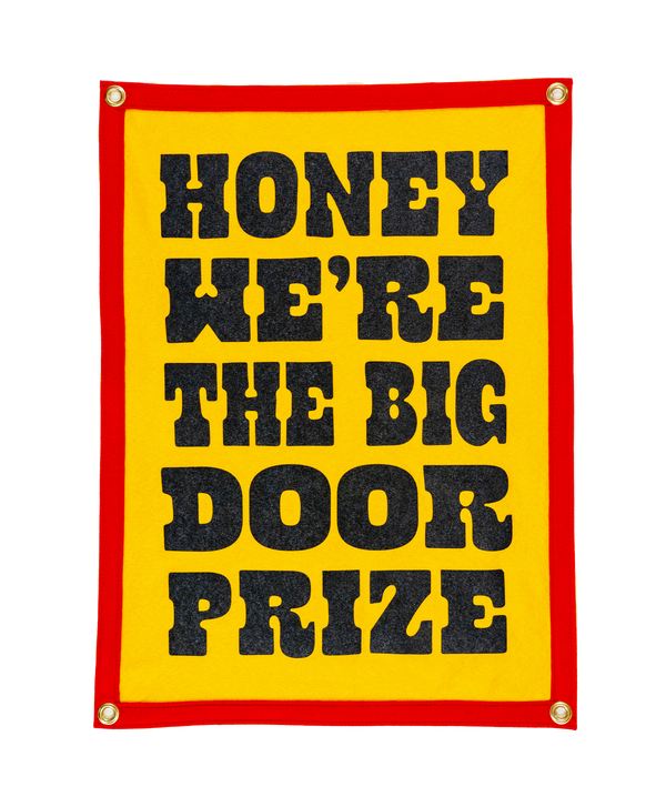 We're The Big Door Prize Camp Flag - John Prine x Oxford Pennant