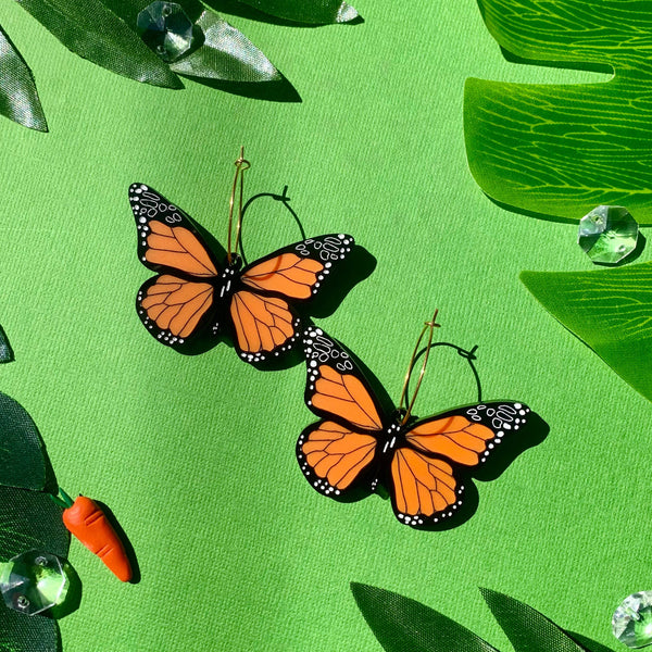 Monarch Butterflies - Acrylic Earrings
