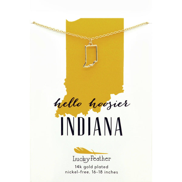 Indiana State Necklace - Gold