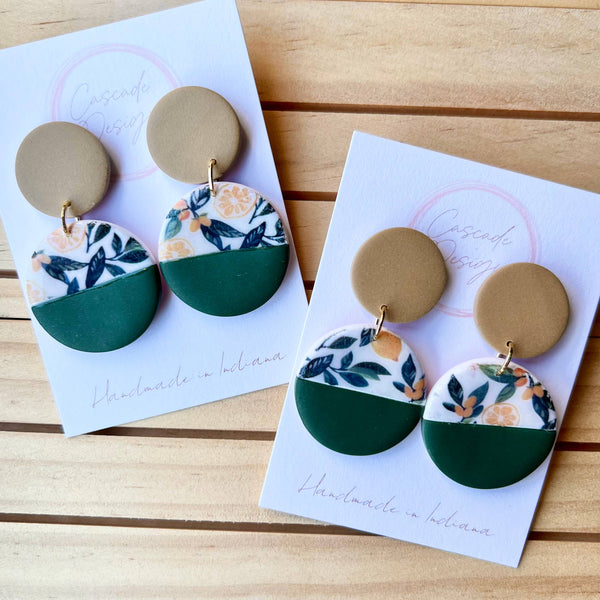 The Bella Citrus - Lemon Block Clay Earrings